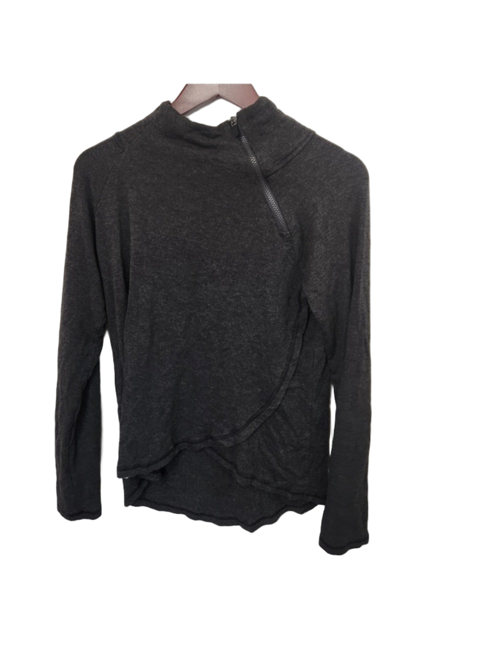 Scorpio Sol Women's Nova Zip Neck Long Sleeve Shirt Gray Size Medium NWOT
